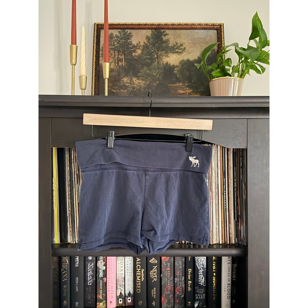 Abercrombie & Fitch Y2K Navy Blue Foldover Yoga Shorts Medium